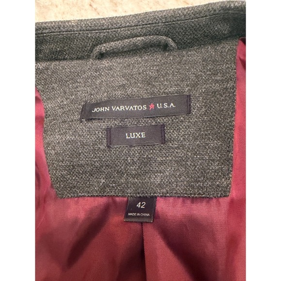 John Varvatos USA Luxe Charcoal Blazer Sport Coat 42 One Button Tailored - Picture 3 of 7